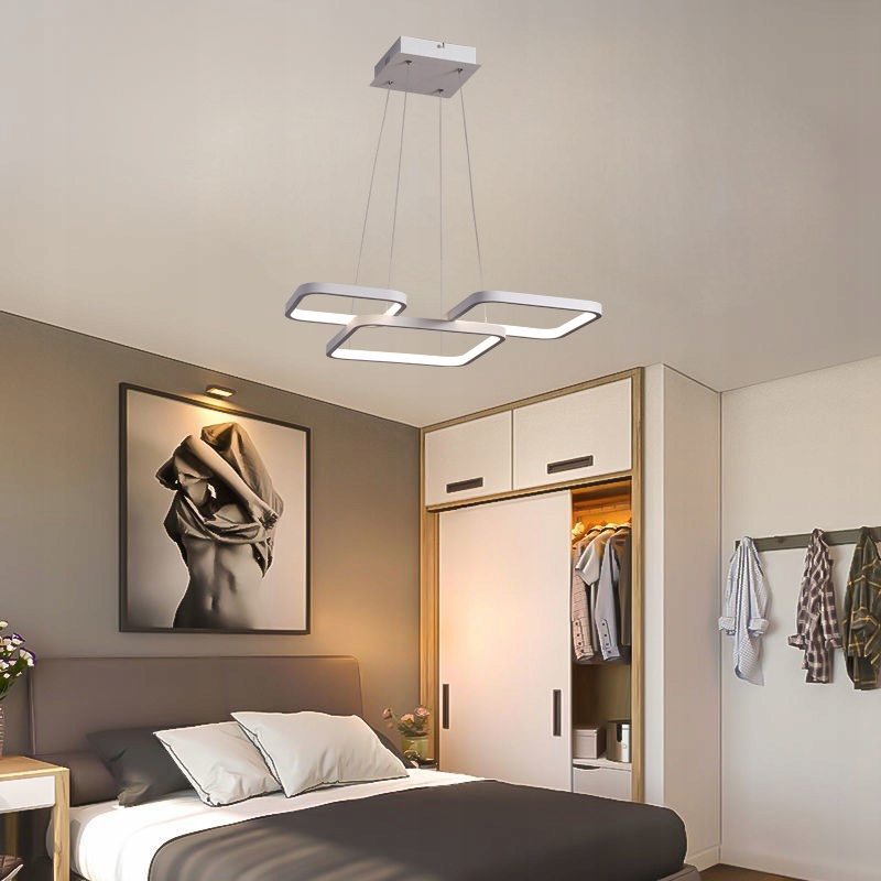 Lampa wisząca BOGOTA żyrandol LED ring kwadrat 46W Długość/wysokość 120 cm