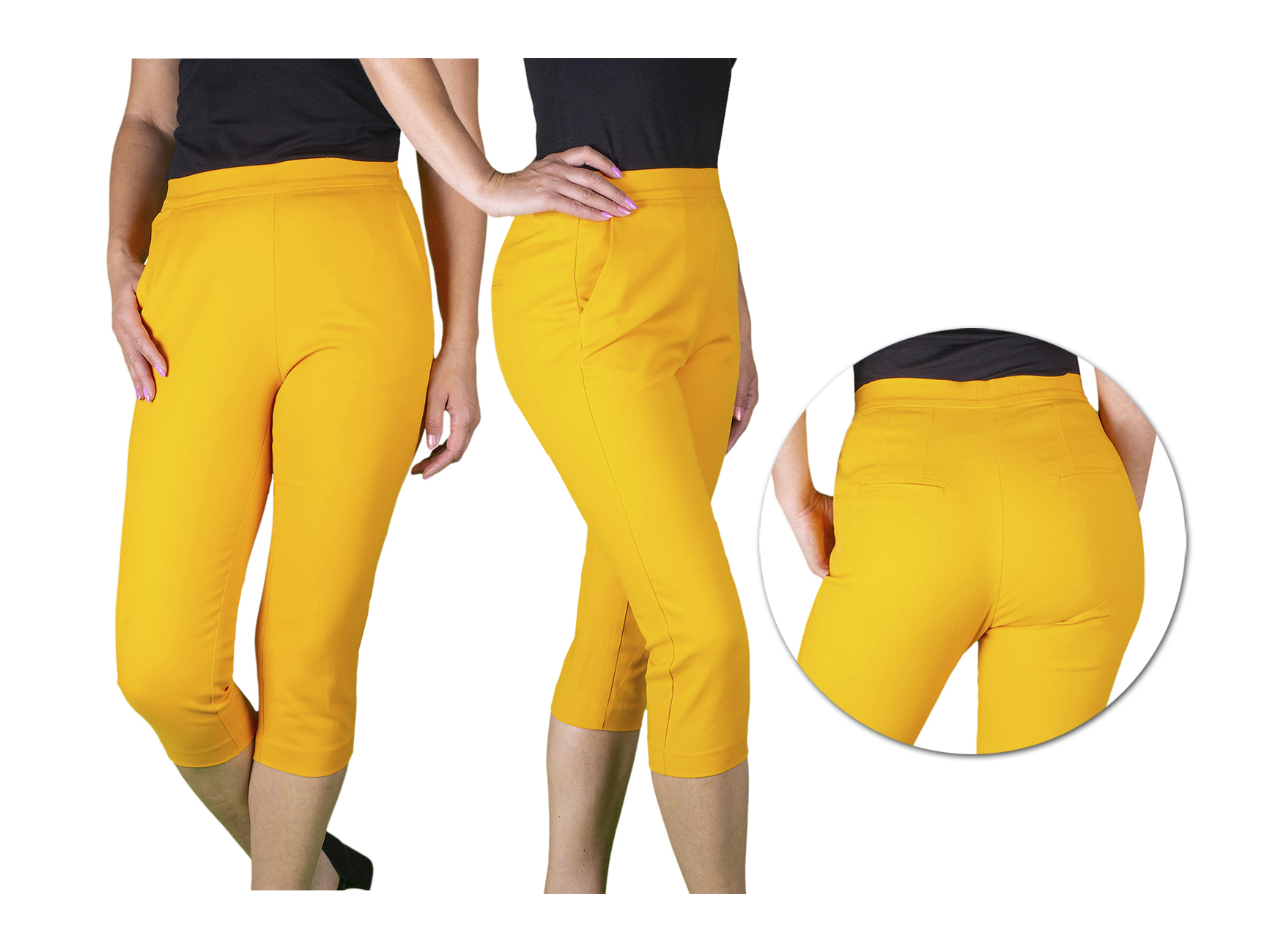 

Spodnie Damskie eleganckie 3/4 Capri 54