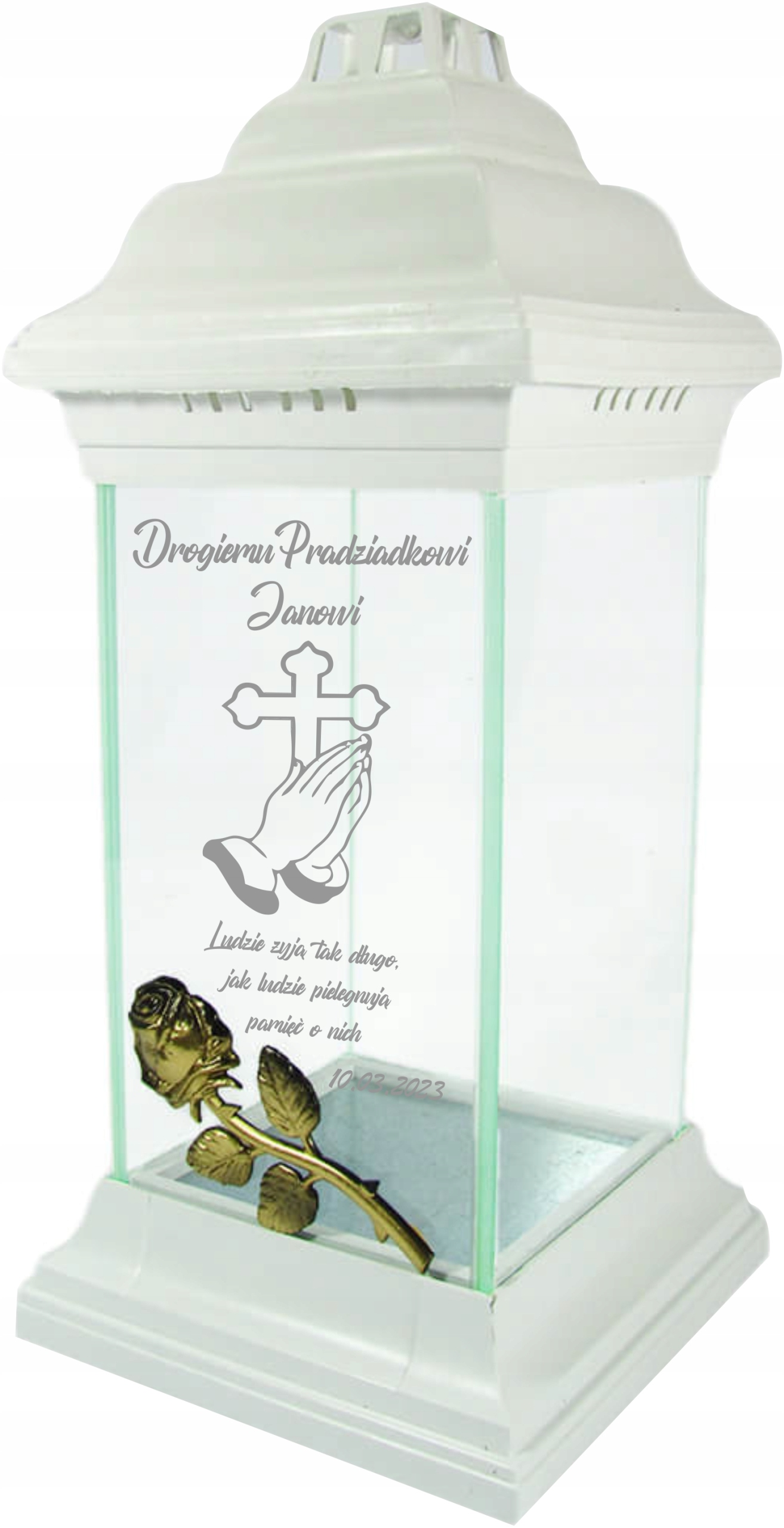 Hřbitovní Svíčka kaplička pro Pradědečka gravírování Věnování