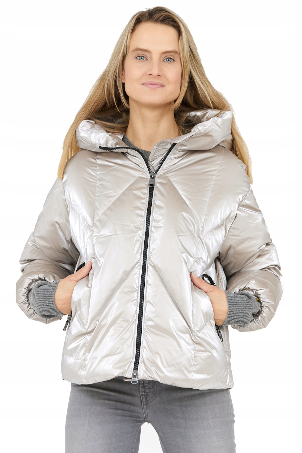 Hetrego – Stříbrná dámská bunda Muriel 36EU/40IT