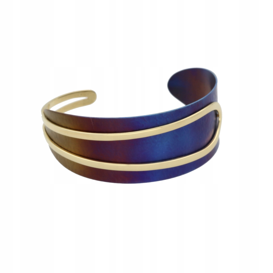 Pevný náramek titan ombre stříbro pozlacený