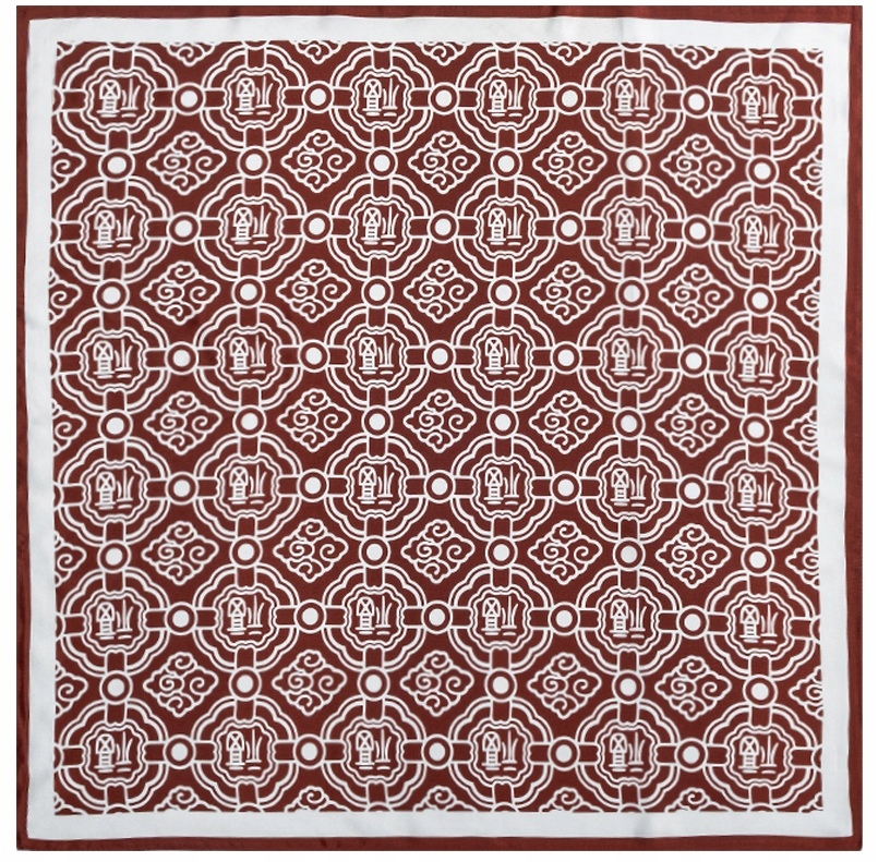 Hedvábná šála Šátek na krk Šála 65x65 cm Bordó