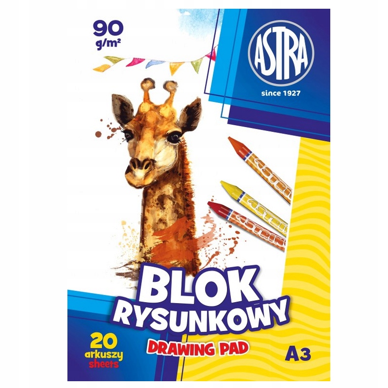 

Blok rysunkowy Astra 20 białych kartek A3 90g/m2