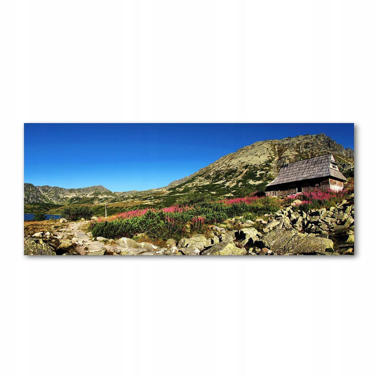 

Foto obraz szkło akryl Bacówka w dolinie 125x50 cm