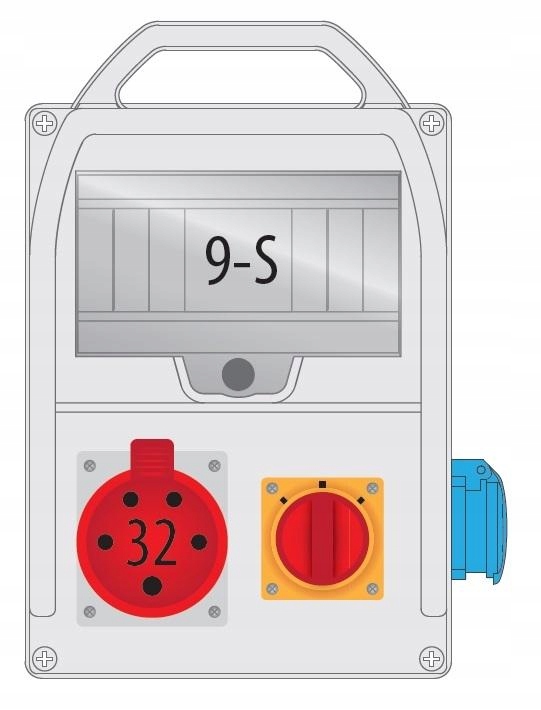 Rozvádzač R-box 300R 1x32A/5P 1x230V L-0-P 9S B.18.300-6W