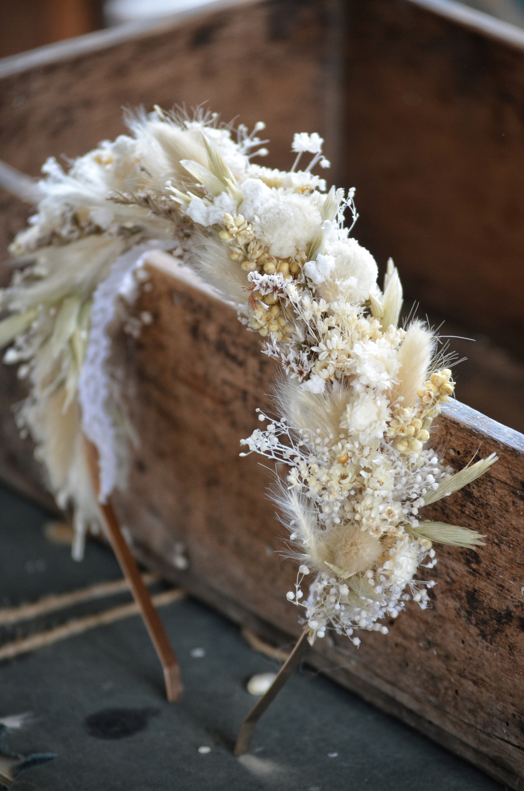 WIANEK Opaska na głowę suszone kwiaty Rustykalna 03 + poszetka Marka inna