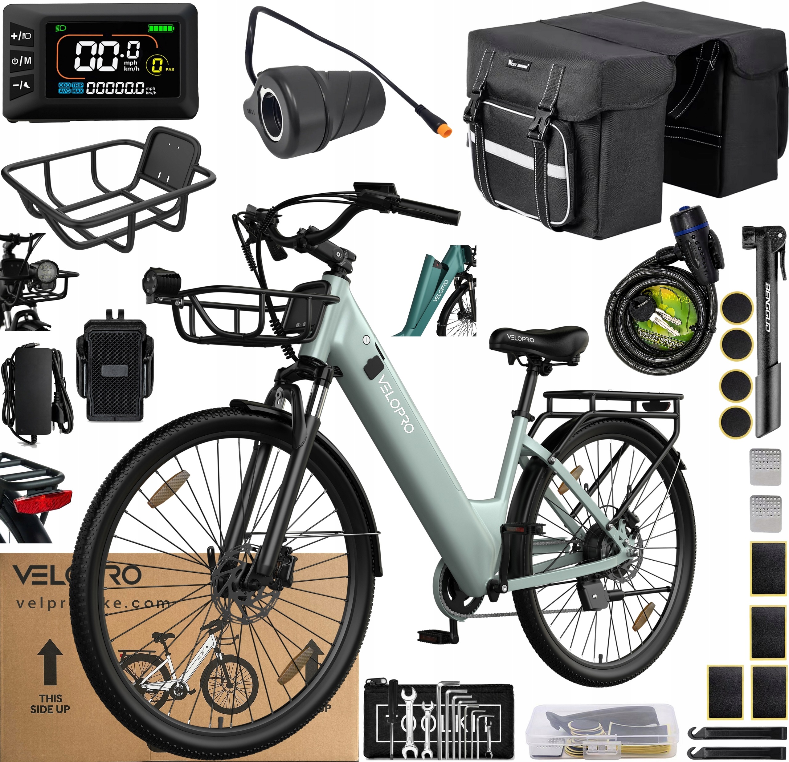 Elektrokolo Velopro C1 Pro 250W 25KM/H 18Ah 150KM 27.5" +4 dárky