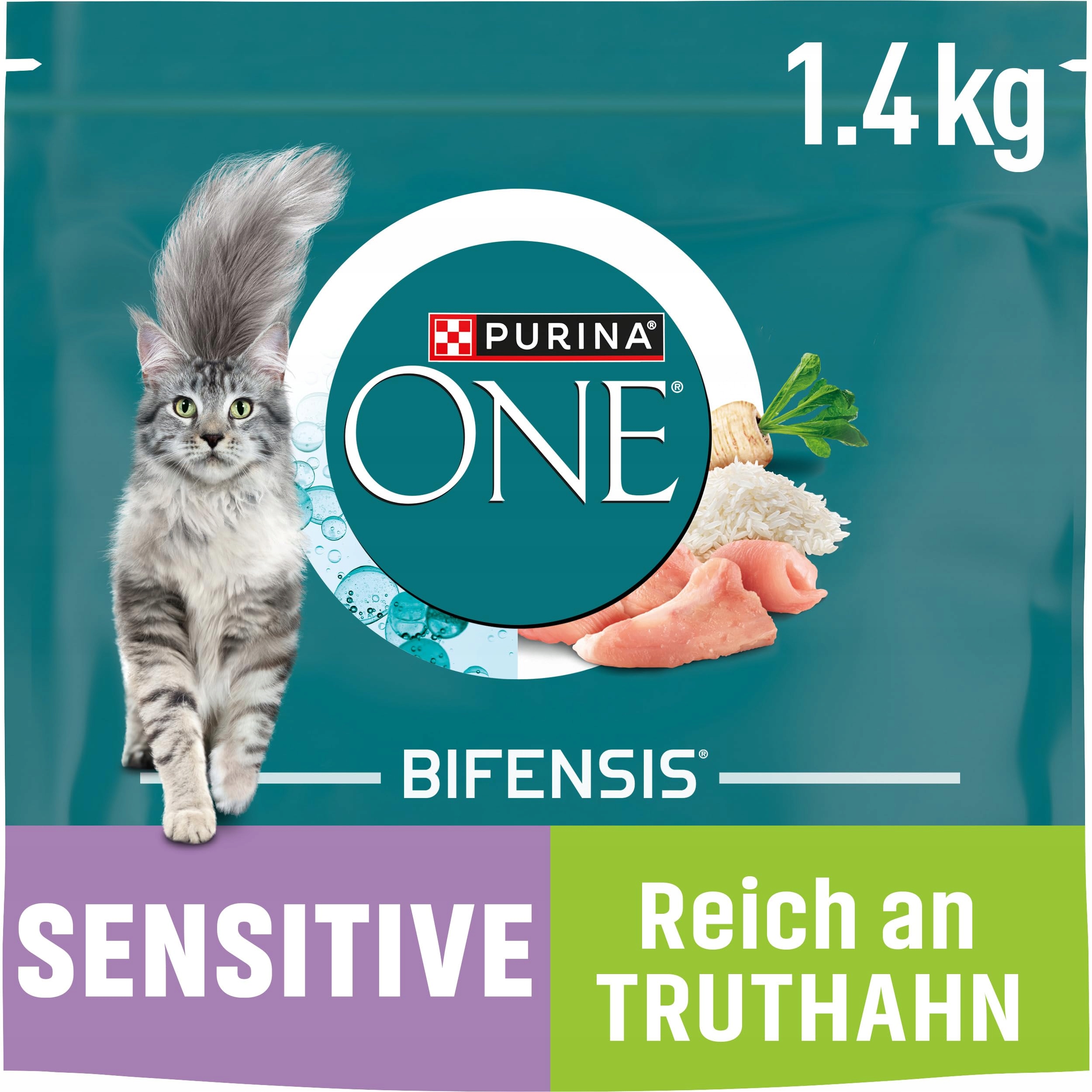 Levně Purina One Bifensis Sensitive Krmivo pro kočky s krůtím masem 6 x 1,4 kg