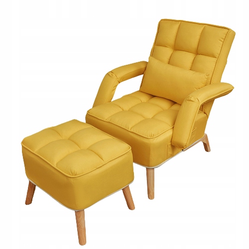 

Fotel uszak z podnóżkiem regulowany S1408 żółty