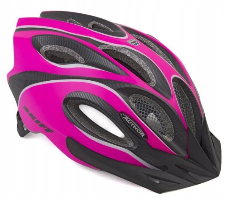 Cyklistická přilba Author Skiff růžovo(fluo)-černá matná 52-58