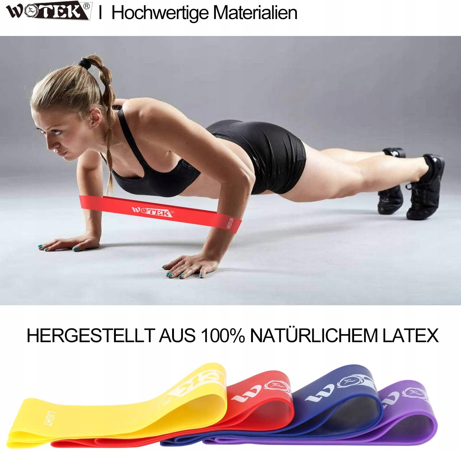 Opaski do Ćwiczeń 4 szt. Taśmy Fitness Wotek Marka Wotek