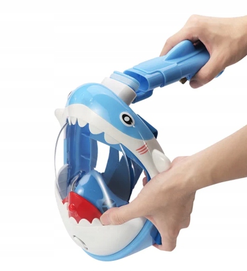 MASKA DO NURKOWANIA SNORKELINGU DLA DZIECI PEŁNOTWARZOWA KIDS NIEBIESKA Model Shark