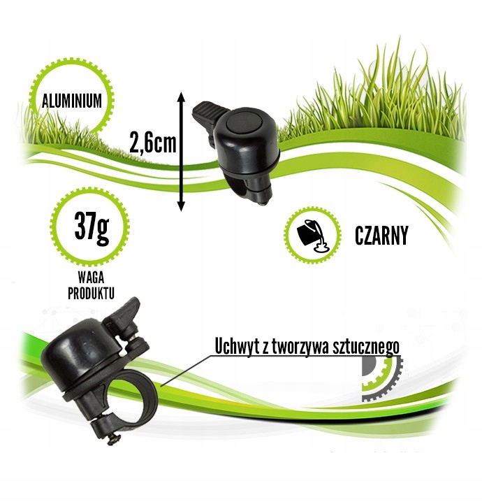 Dzwonek BABY HL-RB109 czarny Średnica 33 mm