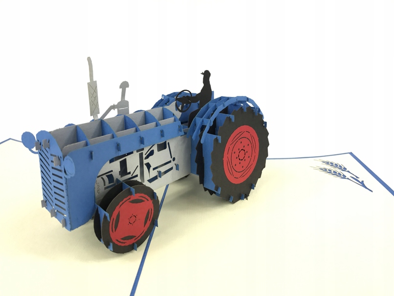 Duży Traktor, Kartka 3d Prezent, Farma Wieś Farmer