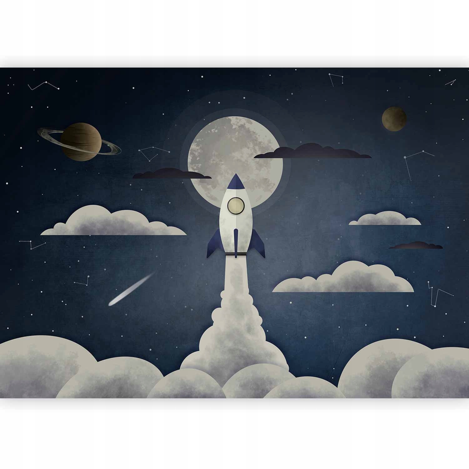 Fototapeta Dla Dzieci Rakieta Kosmos Niebo Tapeta Do Pokoju Chłopca 400x280