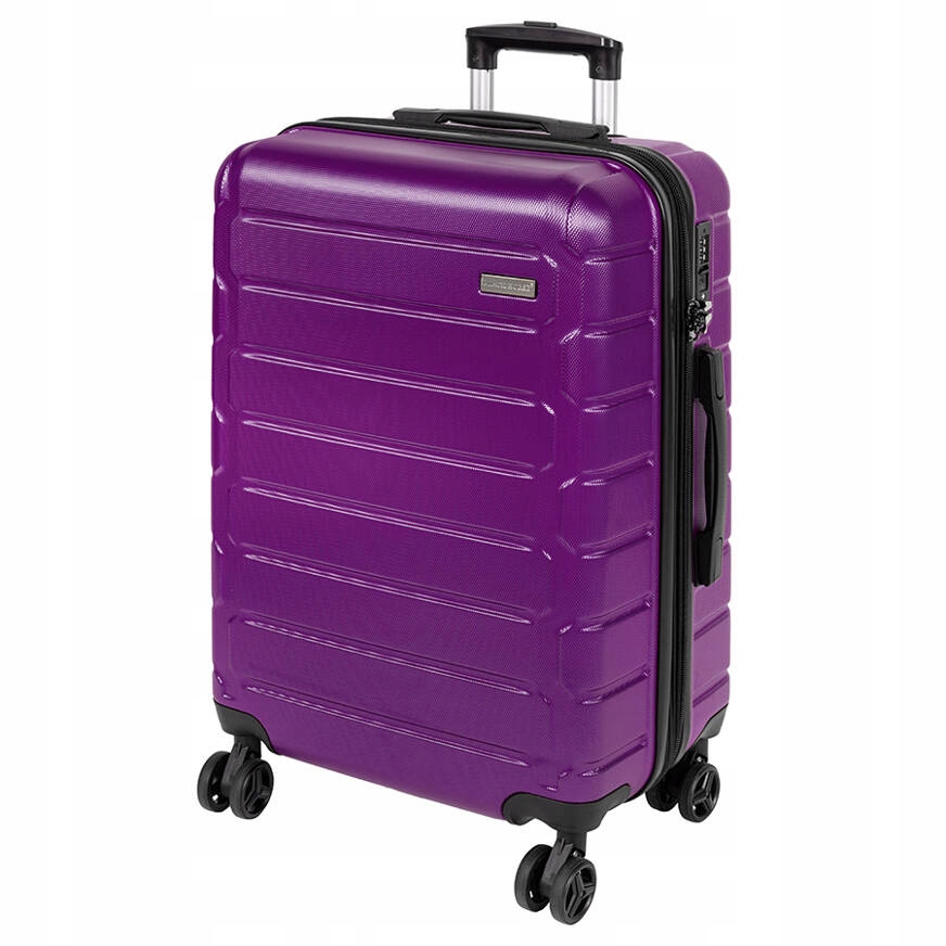 BLACK HORSE FIOLETOWY ZESTAW WALIZKA ŚREDNIA + KUFEREK KOSMETYCZKA Kolor fioletowy