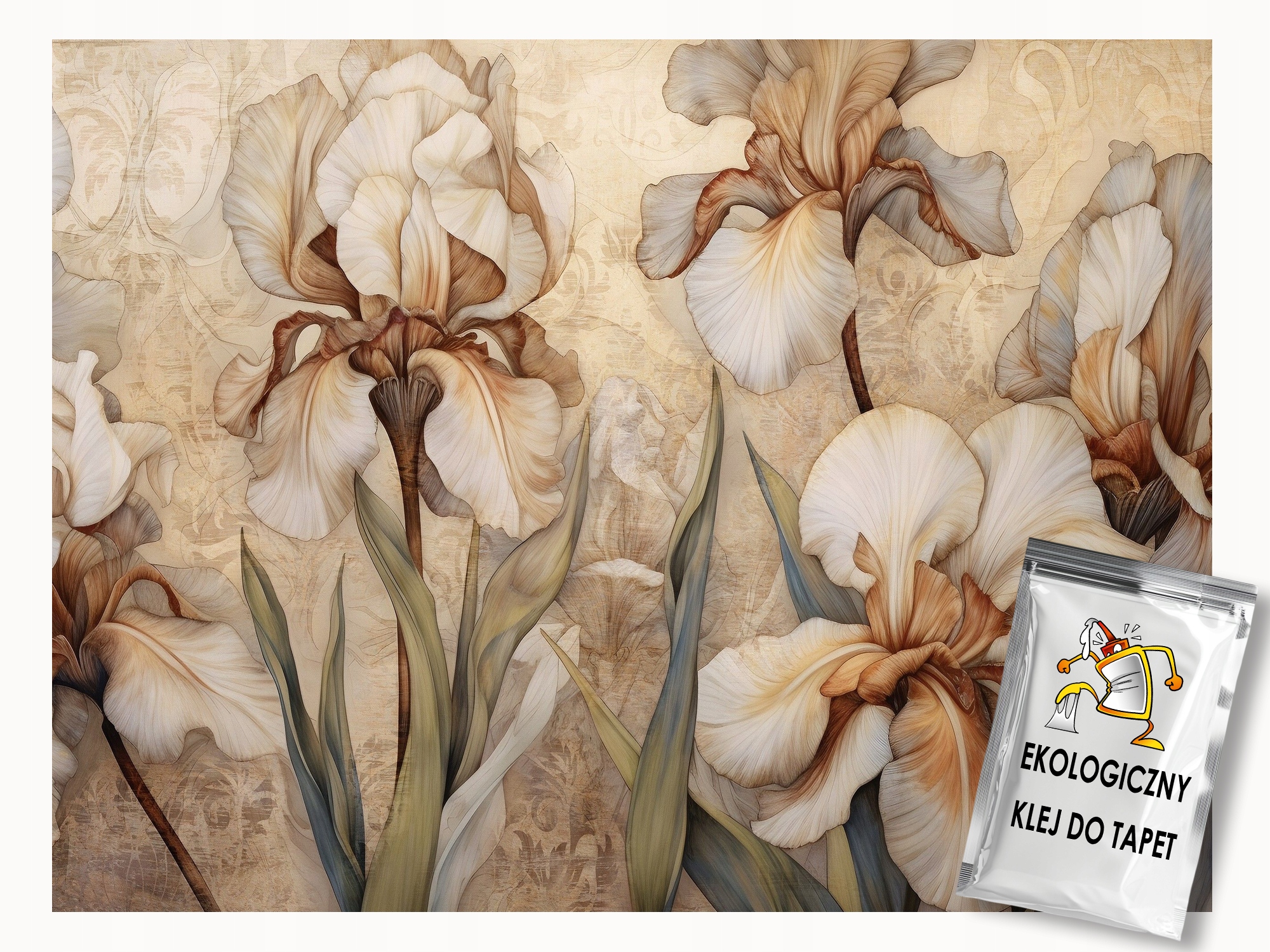Fototapeta Flizelina Květiny Irysy Retro Vintage Shabby Chic 300x210 lepidlo
