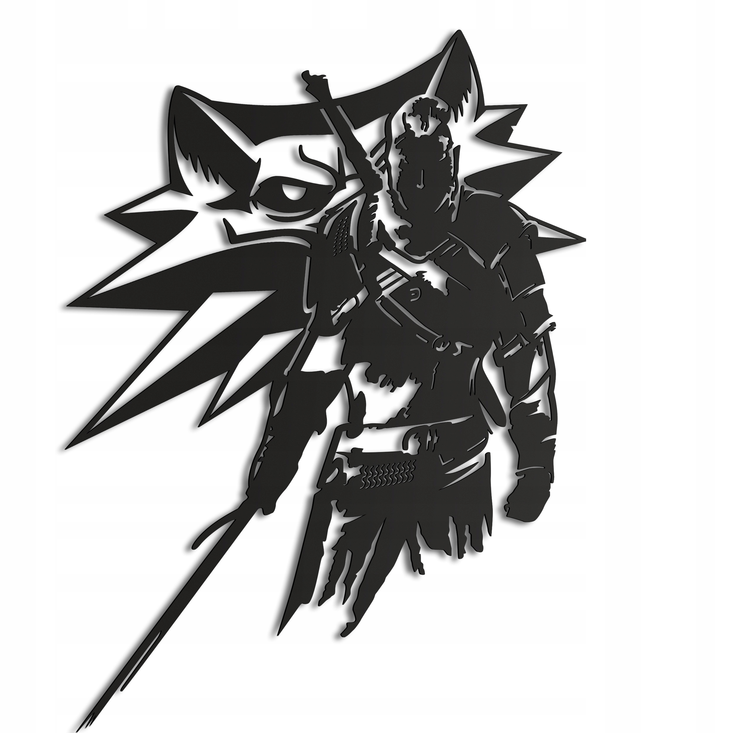 Dřevěný 3D obraz Zaklínač Geralt Nástěnná Dekorace Dárek