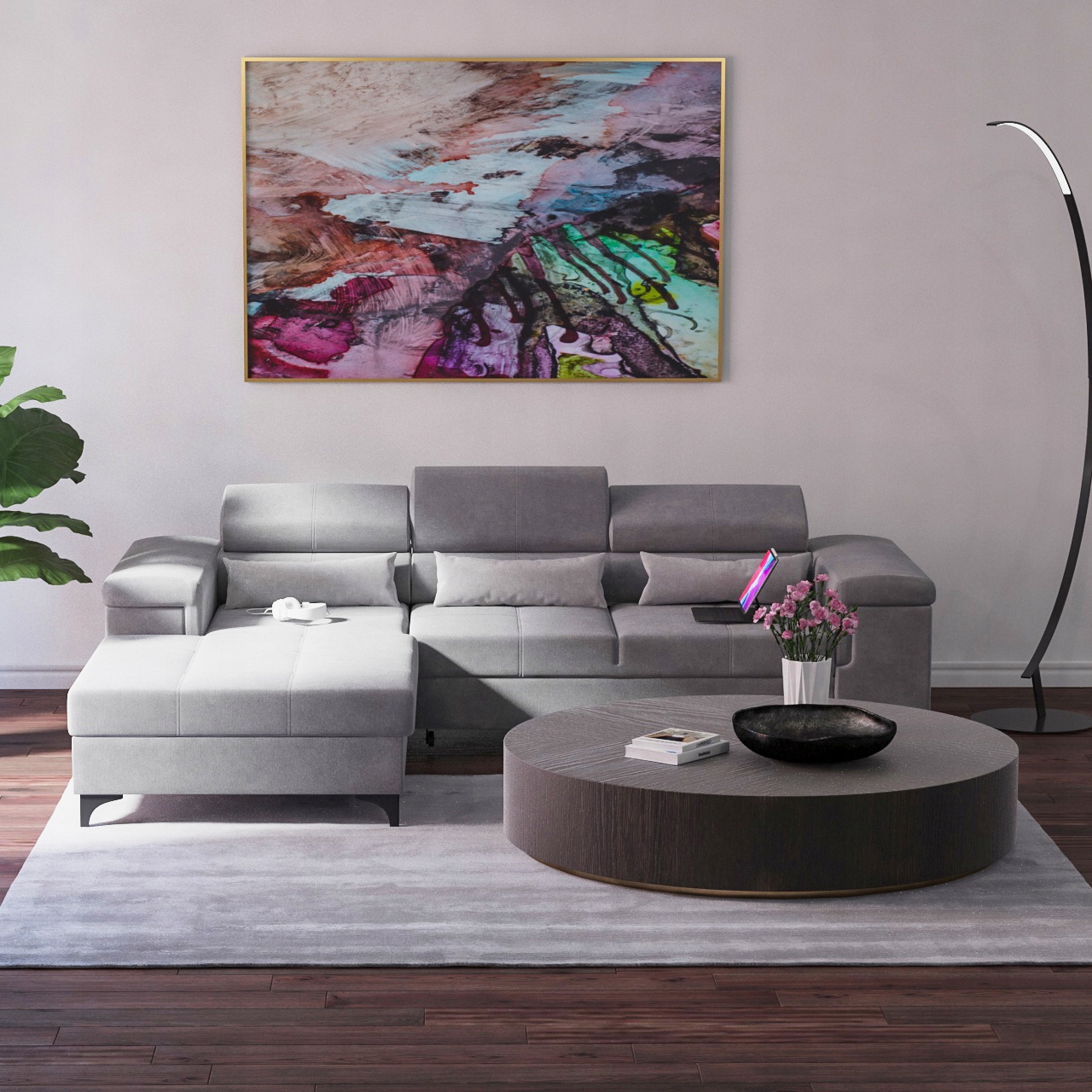 Rohová Sedací Souprava s funkcí spaní Harry Rohová Sedačka Polštáře