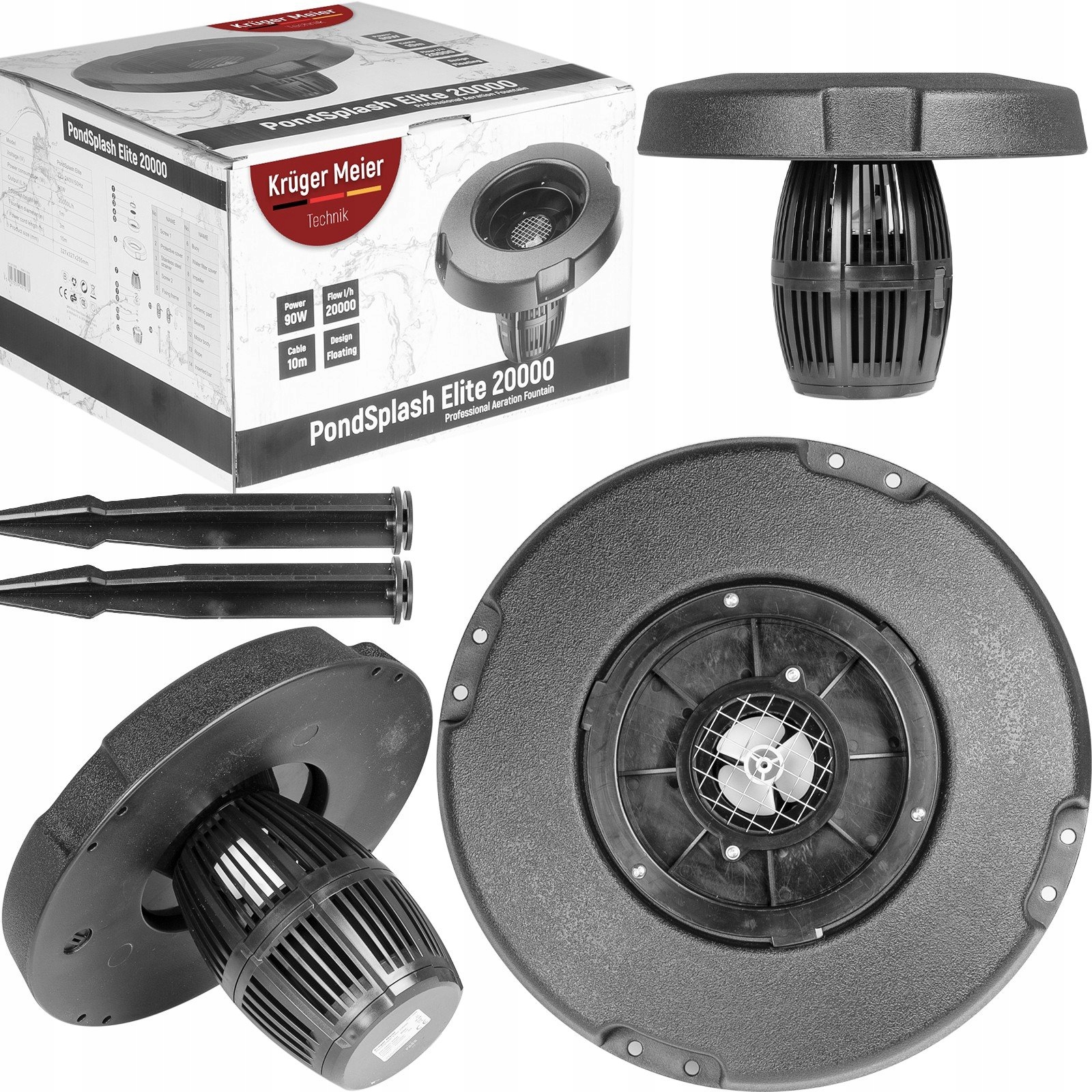 Energeticky Úsporná Účinná Plávajúca Fontána Do Kĺbu 20000L H 90W do očka