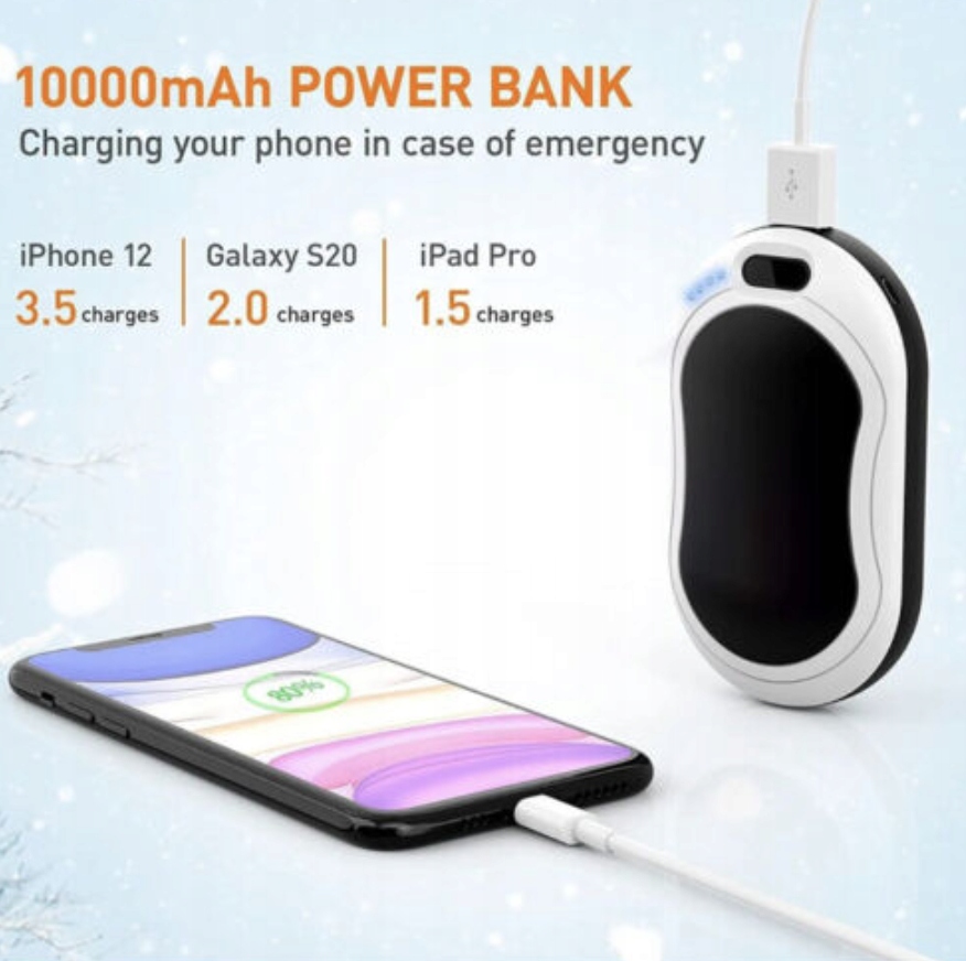 Elektryczny podgrzewacz rąk 10000 mAh POWERBANK x2 Marka inna