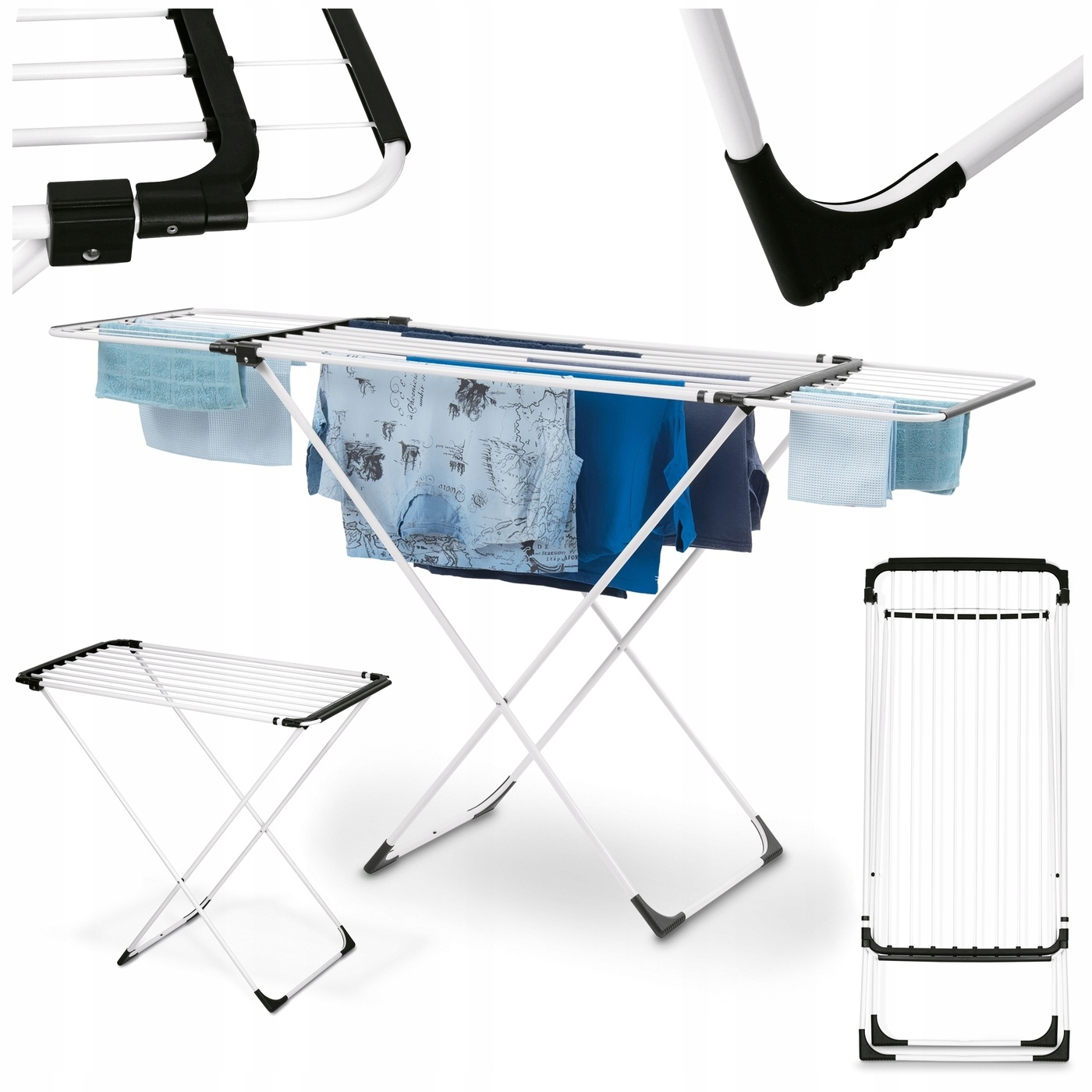 Suszarka Balkonowa Pranie Teleskopowa Biała Rozkladana Tadar Maya 108-176