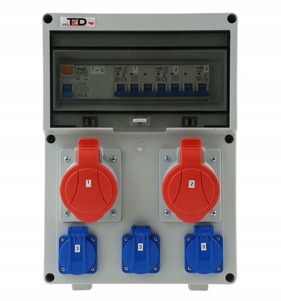 Stavební Rozvaděč Zabezpečený 2 X 400 V 32A/5P 3 X 250V 16A