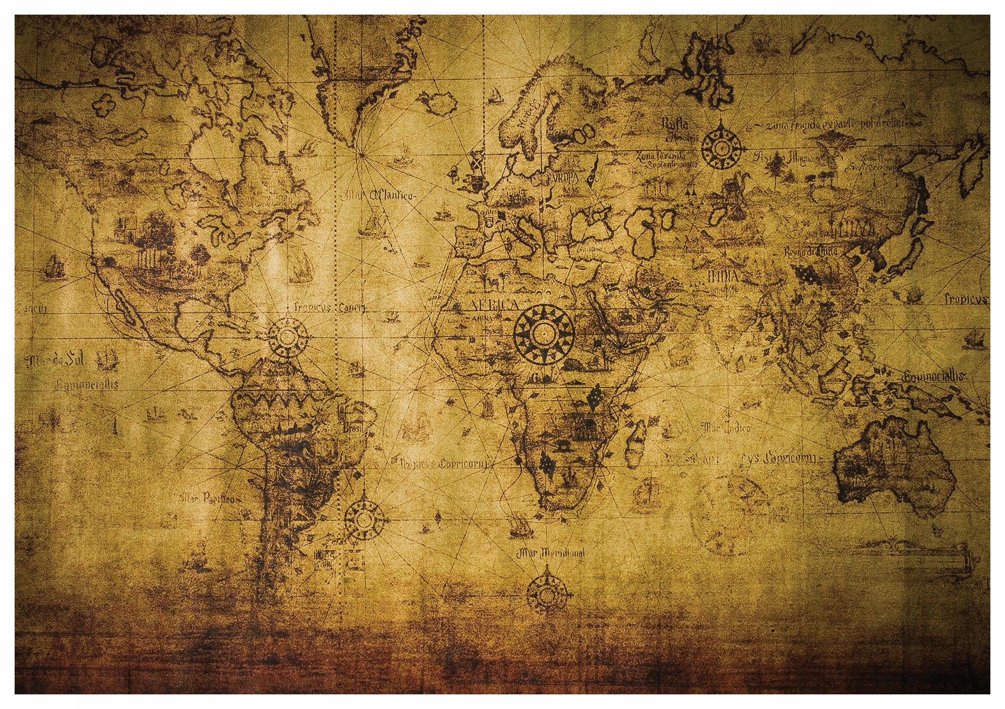 Vliesová fototapeta Stará mapa světa Starožitný retro styl 400x280 lepidlo