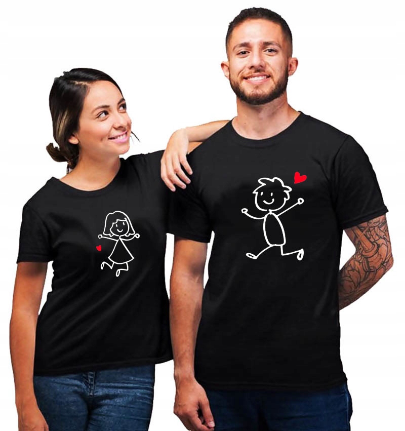 KOSZULKA NA WALENTYNKI DLA PAR NA PREZENT L