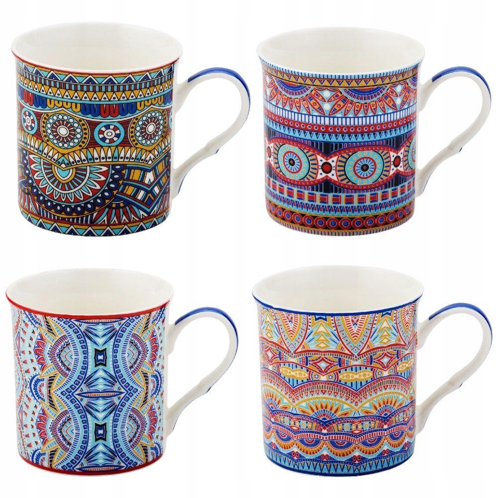 

Komplet Kubków Porcelanowych Dekor 4 X 330ML Nava