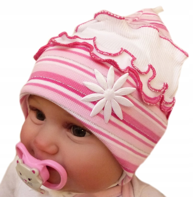 

Czapka dla dziewczynki Wiązana wiosna jesień 43-45