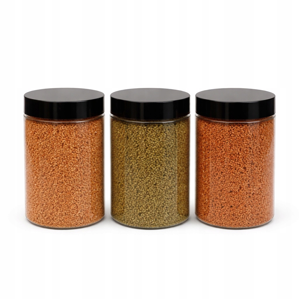 Granule pro akvarijní ryby a krevety 3 druhy Velké zásoby krmiva