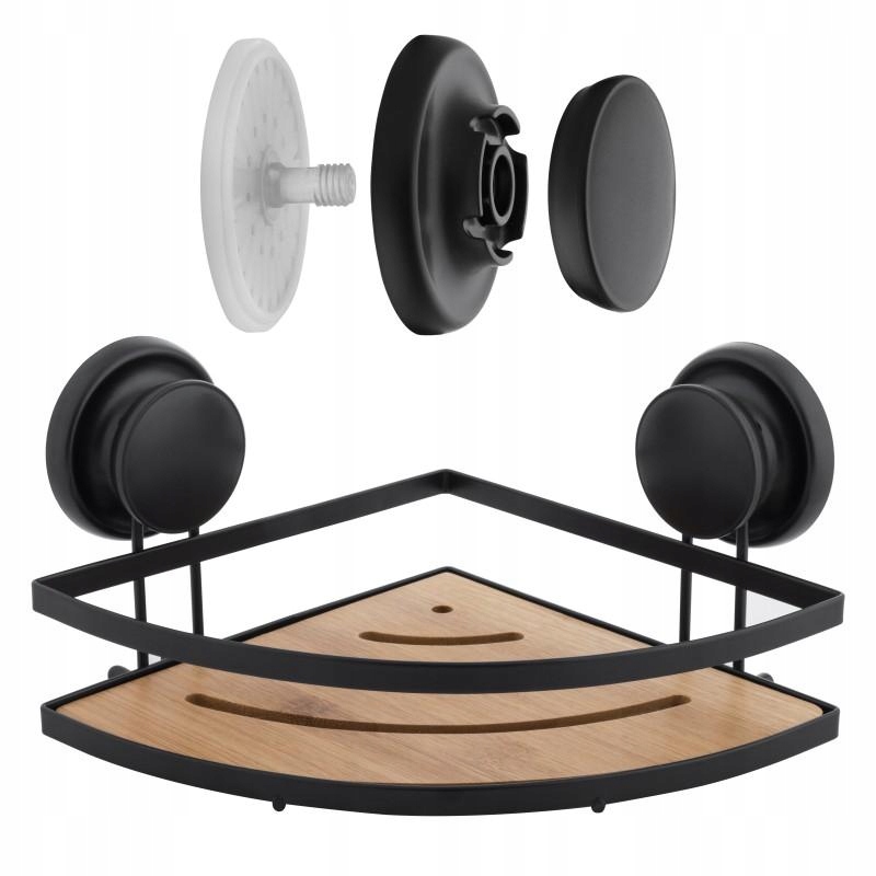 

Półka łazienkowa narożna wisząca przyssawka koszyk