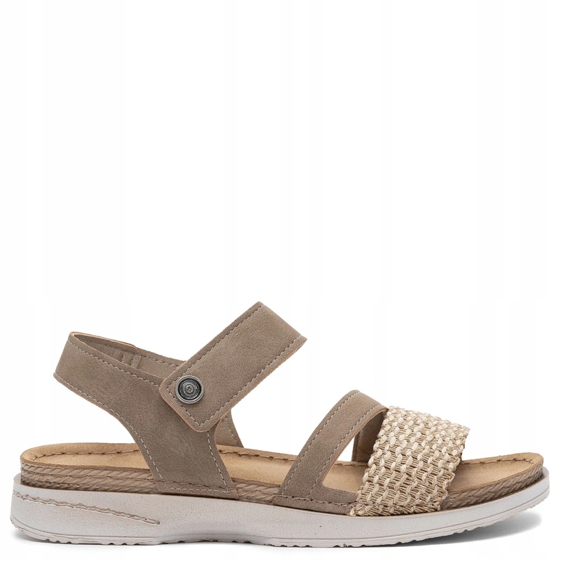 Inblu Sandały Damskie Na Rzep Beżowe FA000005-BROWN r.38