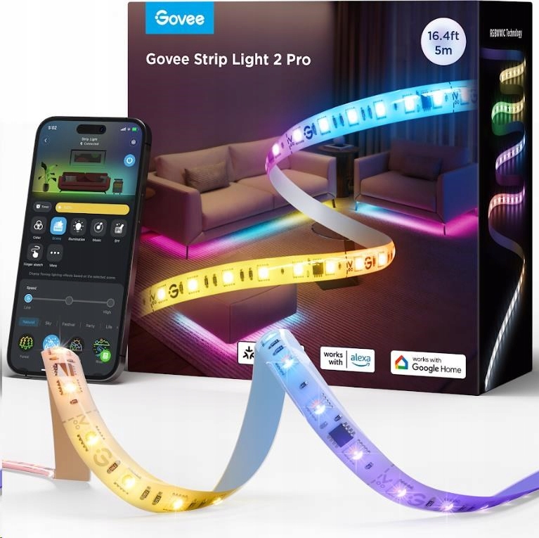 Govee Strip Light 2 Pro Rgbicww pásek 5m Matter H61F53D1