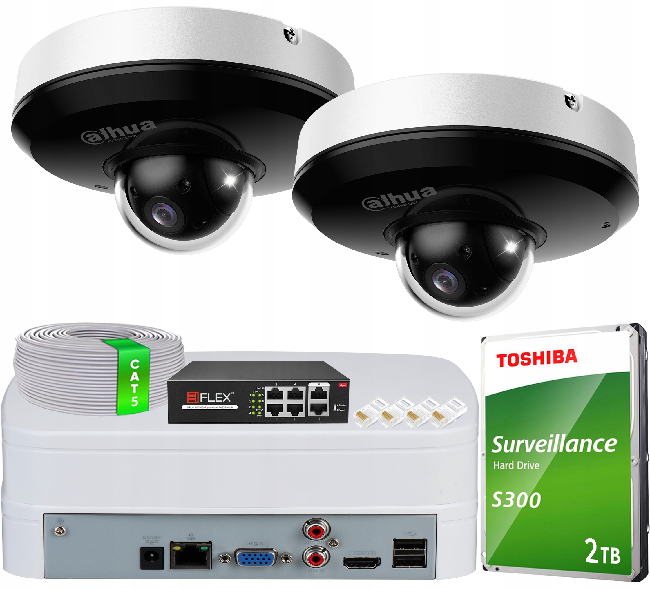 Monitorovací sada Dahua 2x Kamera SD1A404DB-GNY 4MP 4x Starlight, WizSense