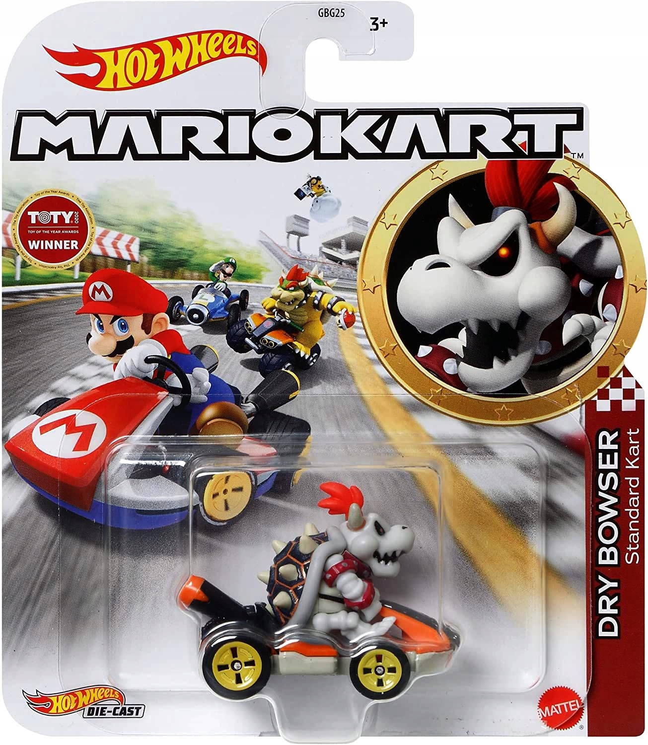 Hot Wheels Mario Kart Dry Bowser Standard Kart Nowy