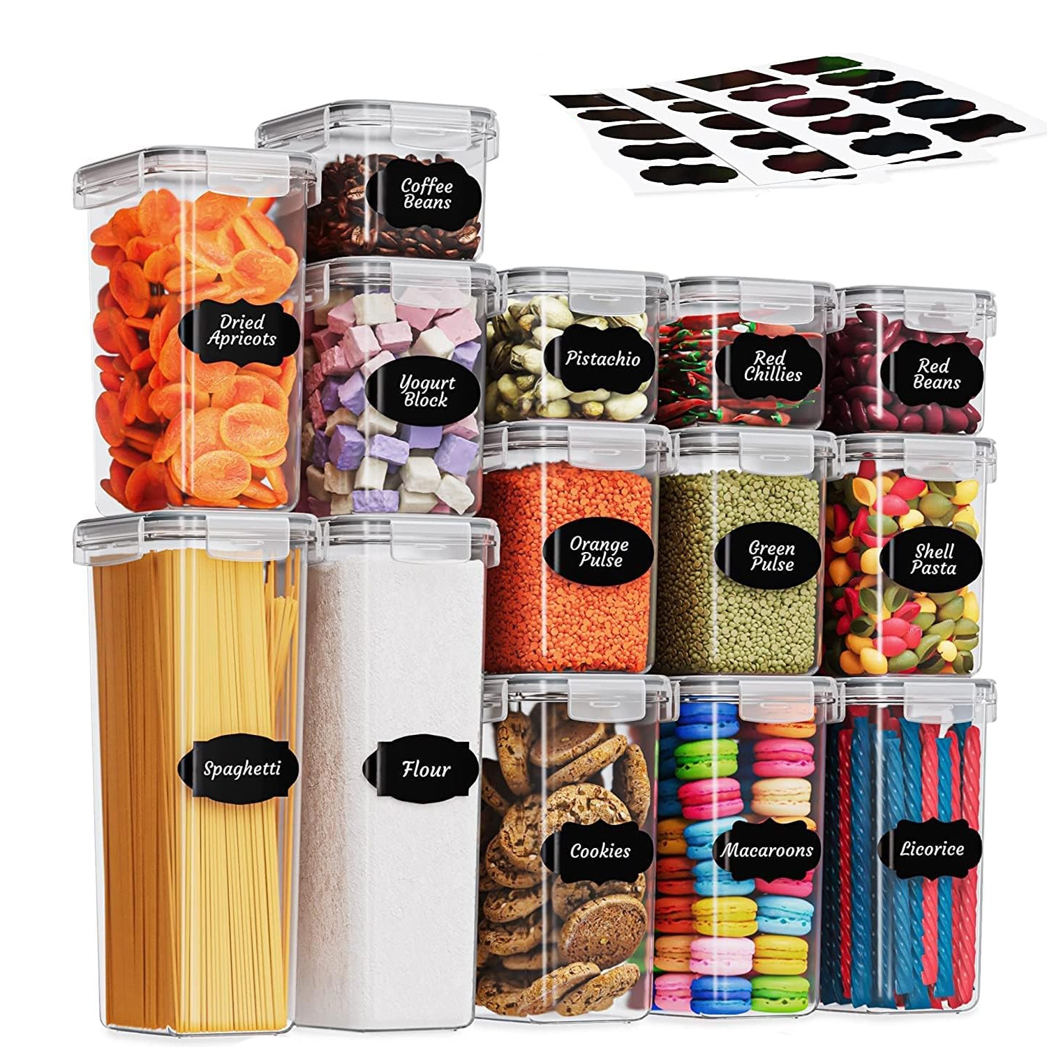 16 Ks dóz na skladování potravin do spíže obilí kuchyňská mouka