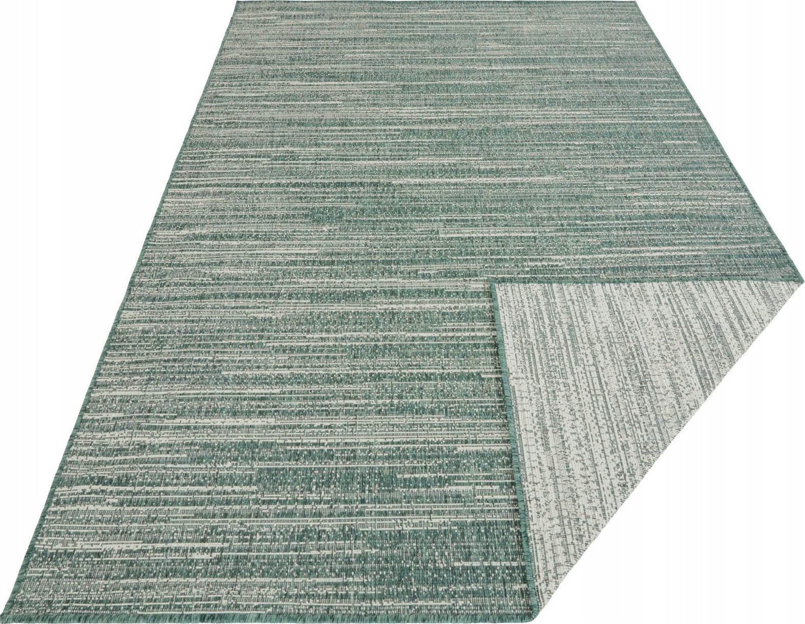 Koberec na terasu 240x340 cm, šnúrkový, zeleno-krémový, obojstranný