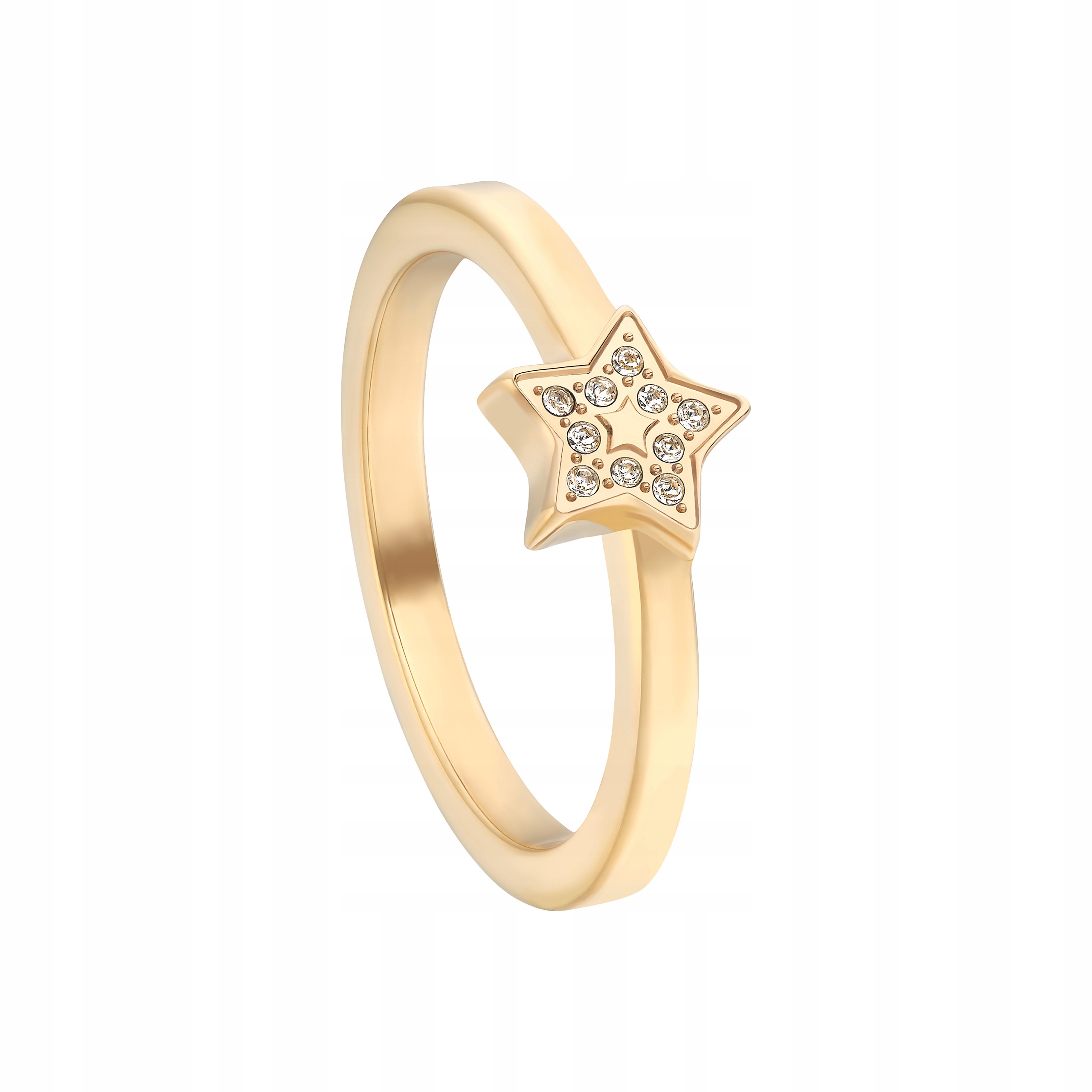 Zlatý Prstýnek s hvězdou a krystaly z oceli
