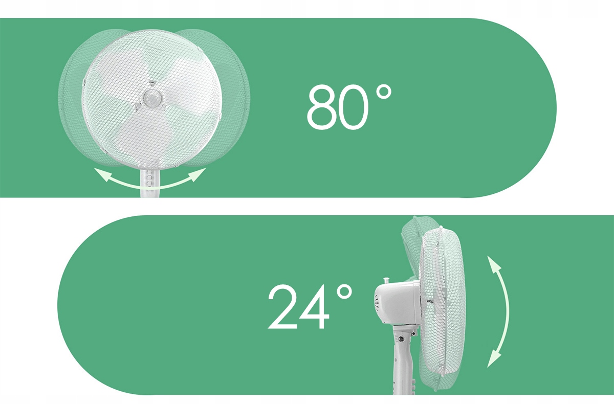 MOCNY WIATRAK PODŁOGOWY WENTYLATOR STOJĄCY 40W Model AIGOSTAR DAISY