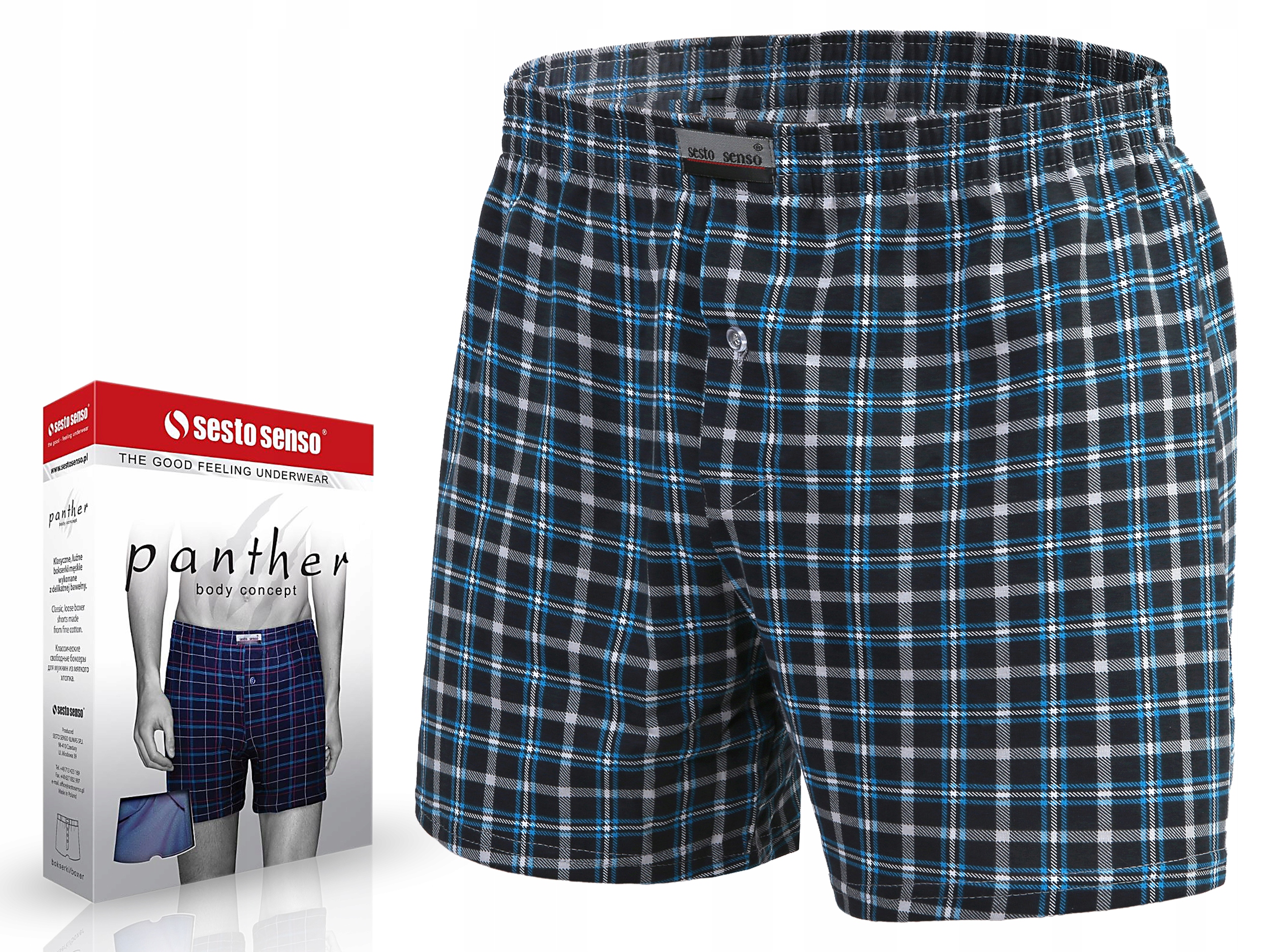 

Luźne Bokserki Sesto Senso Panther Wzór 12, XL