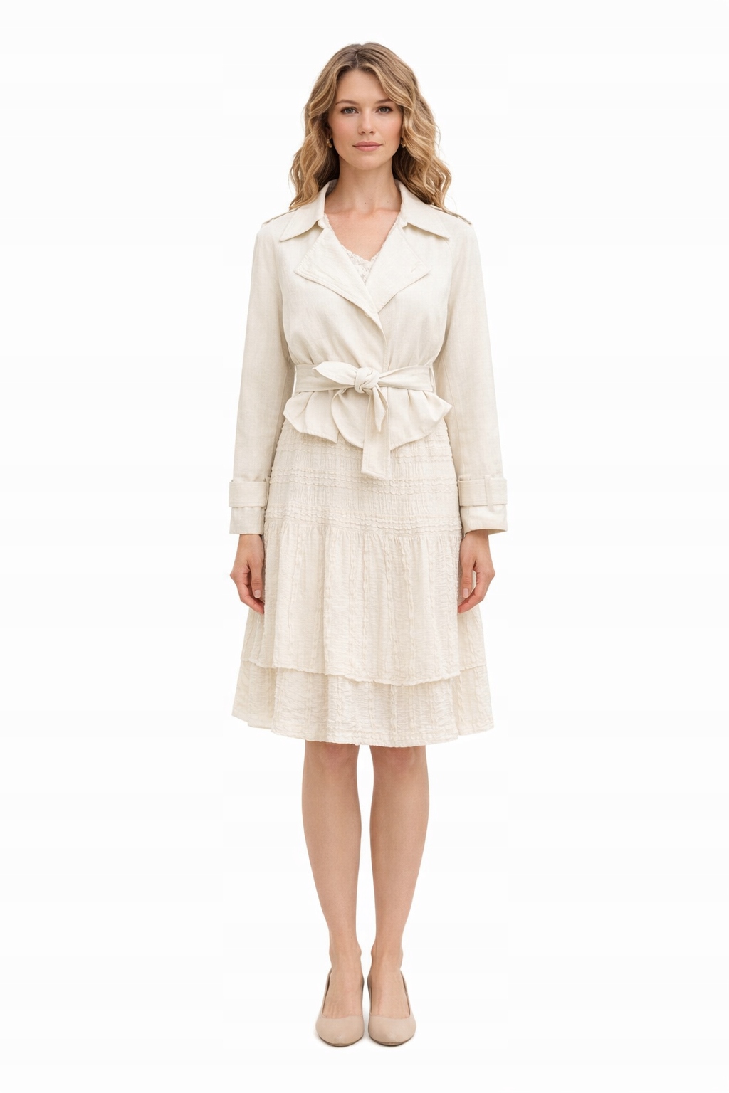 Krátká Bunda S Kapsami A Páskem Xs/s I3A