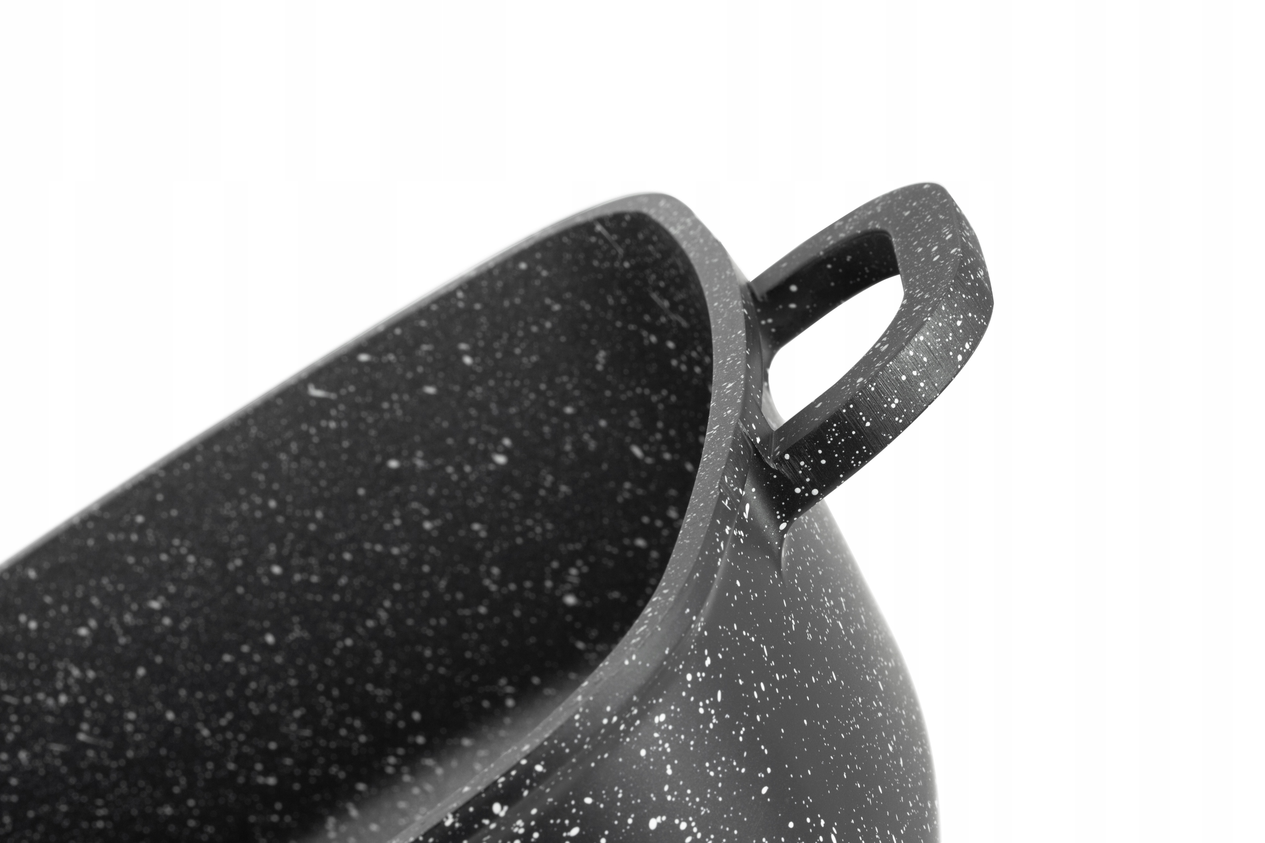 KOMPLET GARNEK Z NIEPRZYWIERLAN POWŁOKA MARMUROWY Informacje dodatkowe możliwość używania na kuchni indukcyjnej pokrywka w zestawie