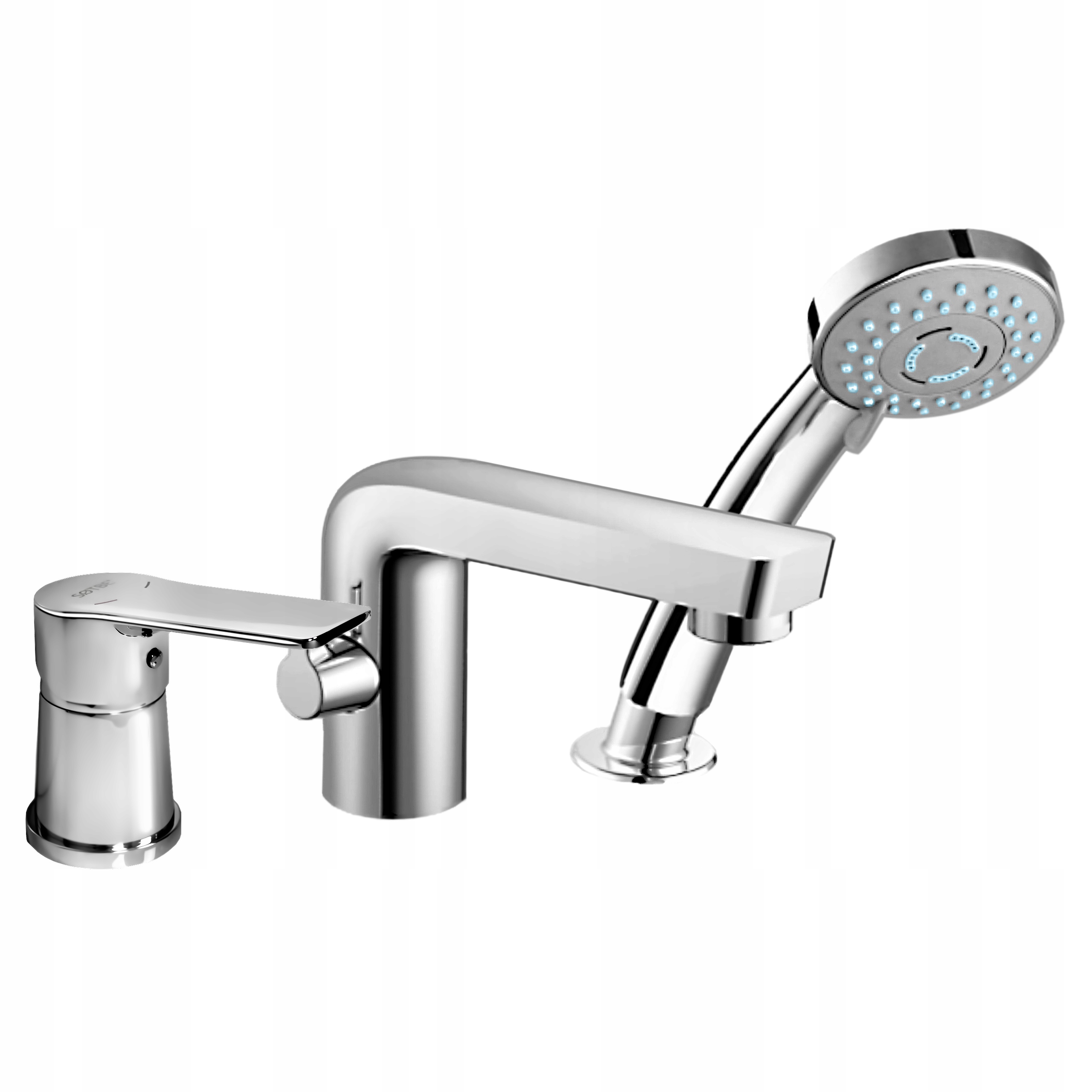 Elegantná vaňová batéria s 3-otvorovou sprchovou rukoväťou – robustná armatúra