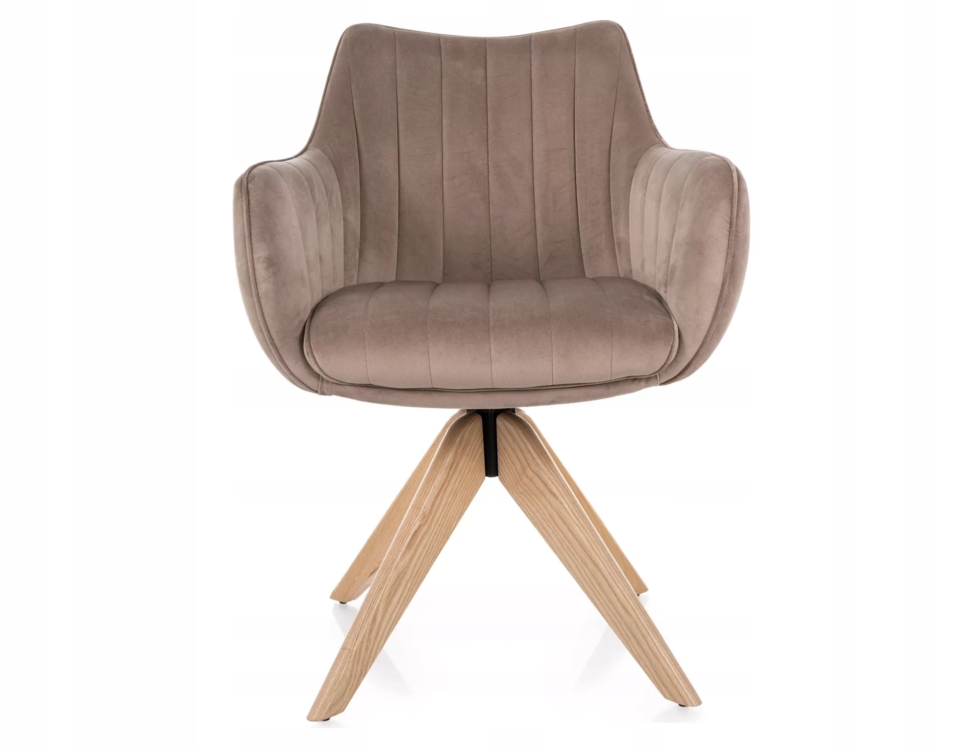 Stolička Azalia D Velvet rám dub tkanina tmavo béžová bluvel 40 Sig