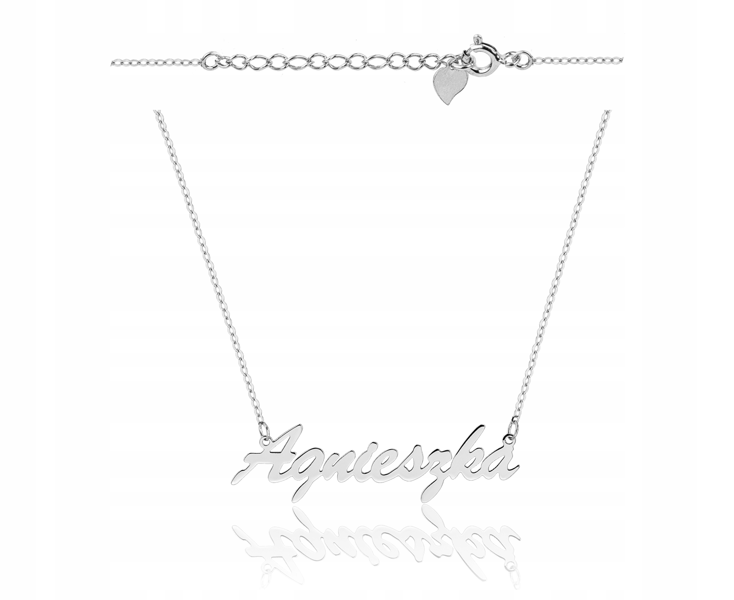 Stříbrný náhrdelník se jménem Agnieszka (ryzost 925) Gravírování