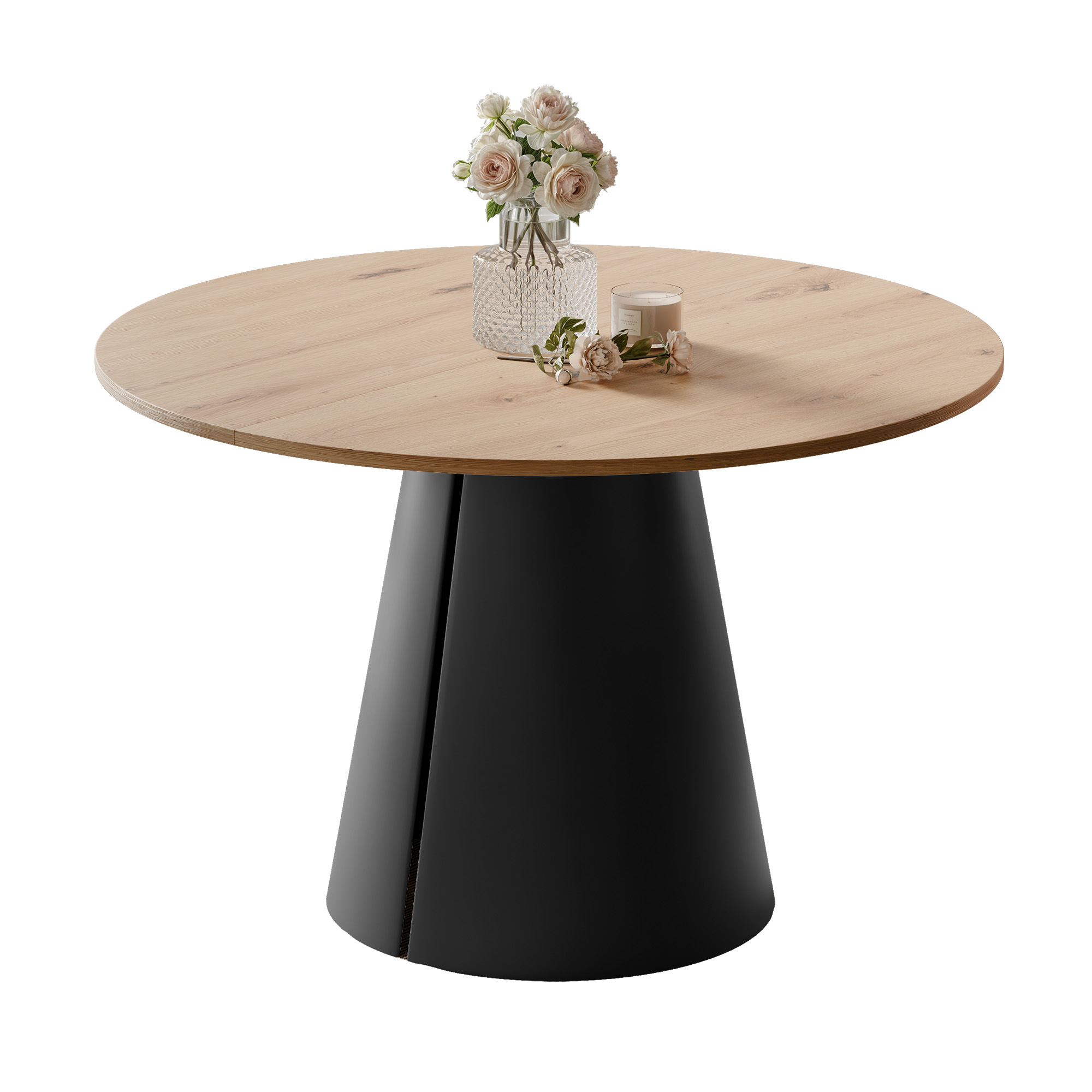 Stůl Base kulatý rozkládací stůl 120 cm moderní glamour
