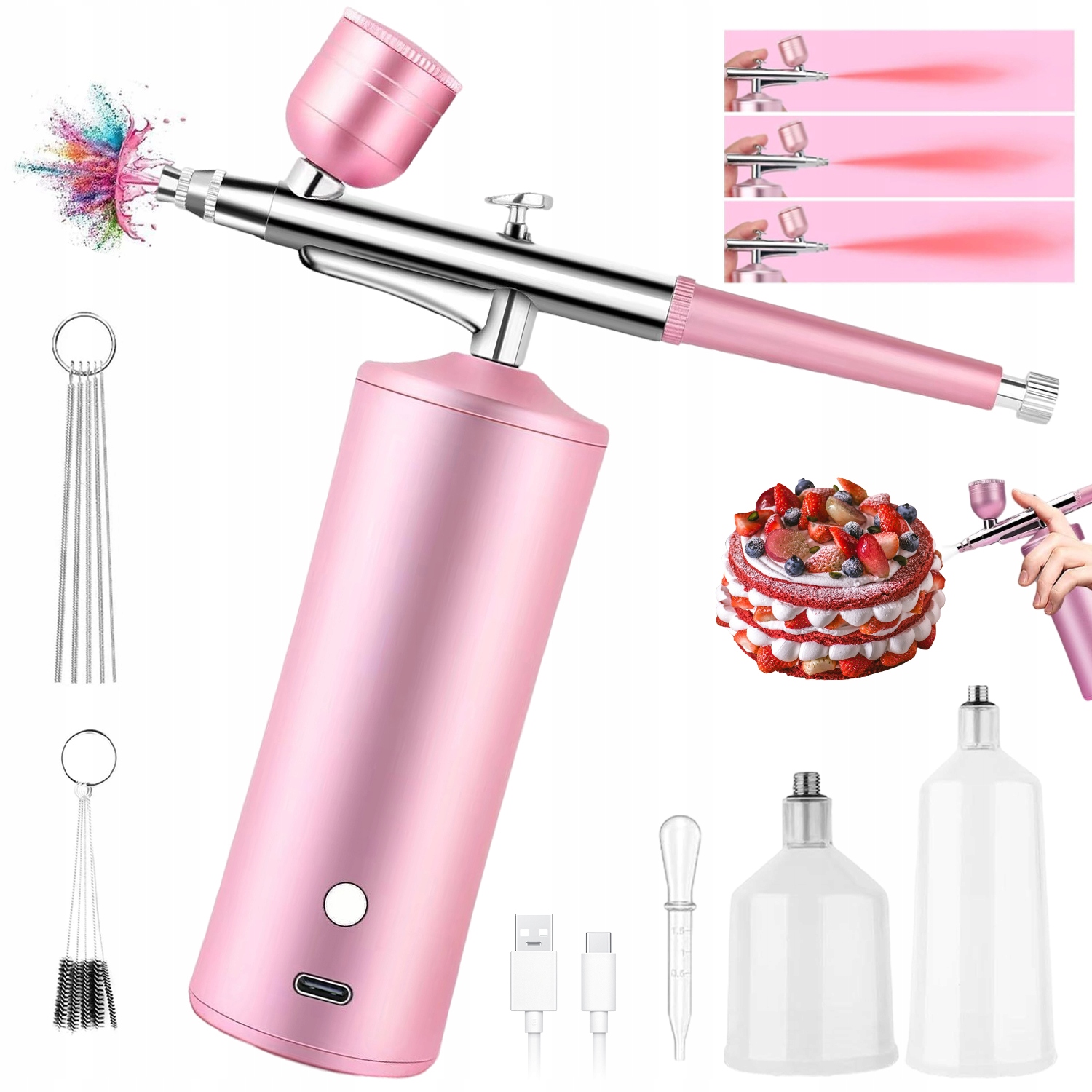 Elektrická Stříkací Pistole Na Airbrush Pro Zdobení Nehtů 0.3 MM