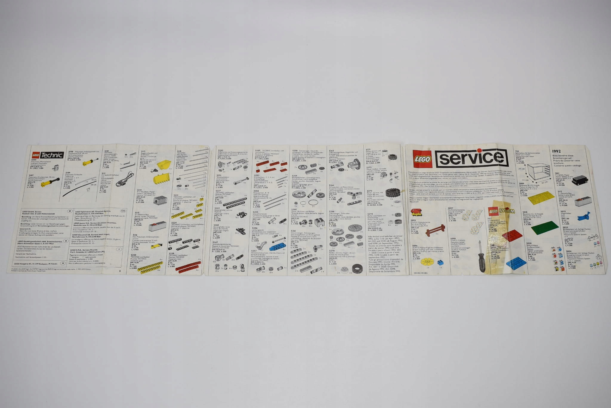 LEGO Service - ulotka serwisowa [1992] A6 Marka LEGO